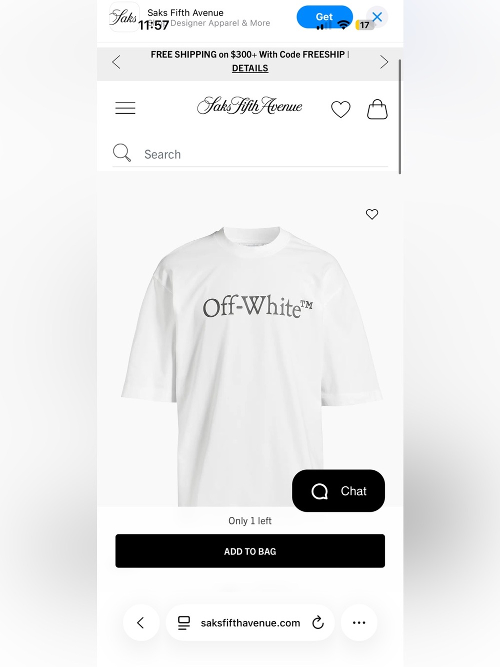 NWT Off-White Big Logo Bookish Casual White Tee